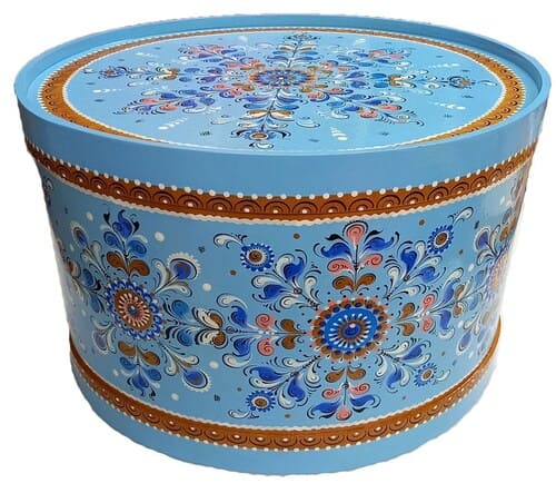 С 151 НХП. Короб. Шенкурская синяя роспись