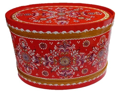 С 151 НХП. Короб. Шенкурская красная роспись