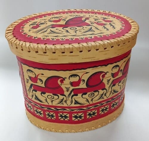 С 444 НХП. Короб. Мезенская роспись