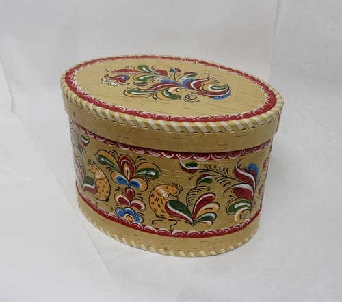 С 444 НХП. Короб. Уфтюжская роспись.